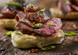 Beef Blinis Bites
