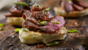 Beef Blinis Bites