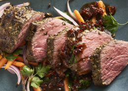 Roast Beef Mediterráneo con zanahorias asadas