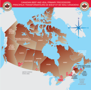 canada beef veal and beef processors map