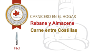 Carnicero en el hogar carne entre costillas