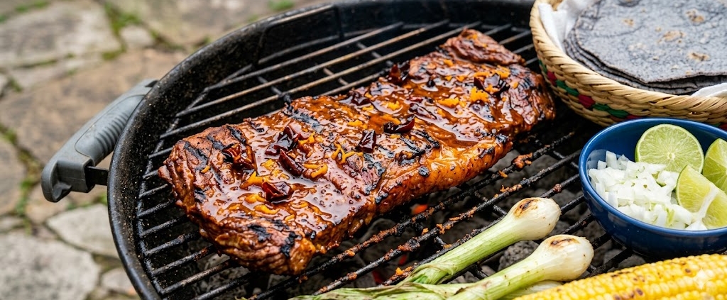 Arrachera en Adobo de Guajillo y Naranja