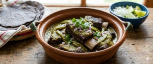 Costillas de Carne de Res en Salsa Verde con Nopales