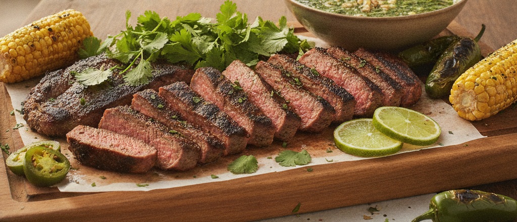 Carne Asada con Marinada de Cilantro y Limón